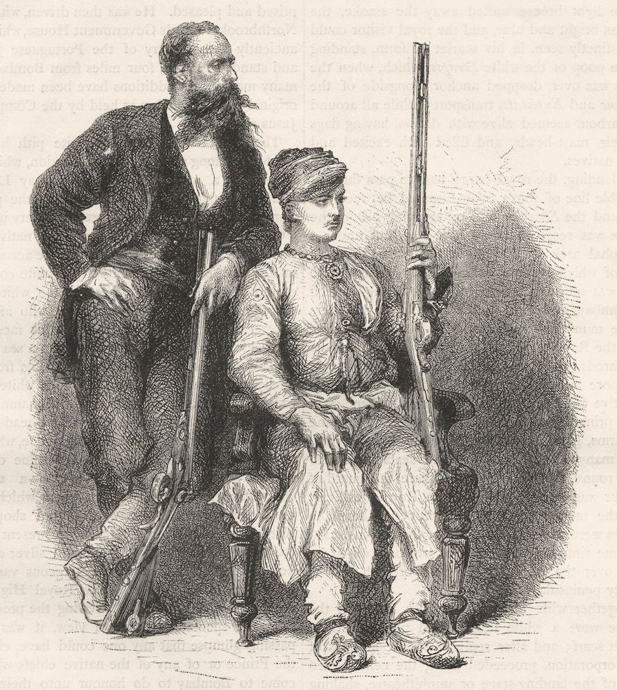 INDIA. The Maharajah of Udaipur and the British resident c1880 old print